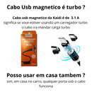 Cabo Usb magnetico Kaidi 3 em 1